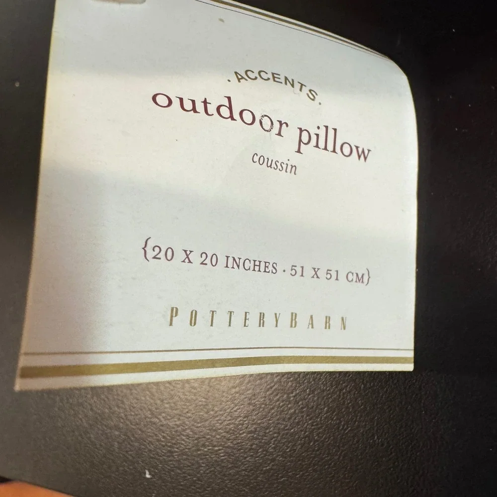 Pottery Barn Outdoor Pillow 20x20 Red Multi-Stripe Weather Resistant Accent